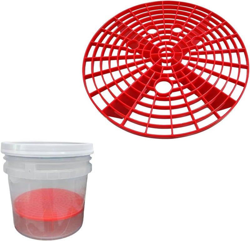 Yourkar 2 PCS Car Wash Bucket Inserts, Plastic Vehicle Wash Bucket Insert Detail Grit Trap, Auto Wash Dirt Collectors Fits 12 Inch Diameter Bucket, Universal Car Accessories (Red, 1PCS) - Image 1